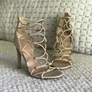 ALDO caged stiletto sandal in nude